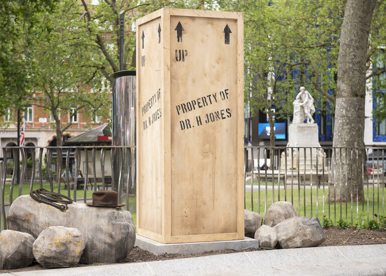 Indiana Jones statue to be installed, London, 31st May 2023