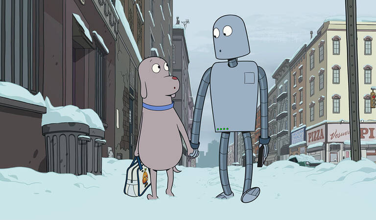 This animated film is beautifully drawn, very moving and utterly charming. It has no dialogue so is suitable for all the family except perhaps very young children. It deals with universal themes of friendship, loneliness and belonging.