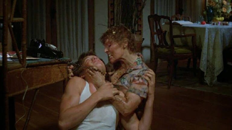 Susan Tyrell’s off-planet performance is the only reason to watch this former UK video nasty. Even then, you may find yourself hiding your face behind a cushion.