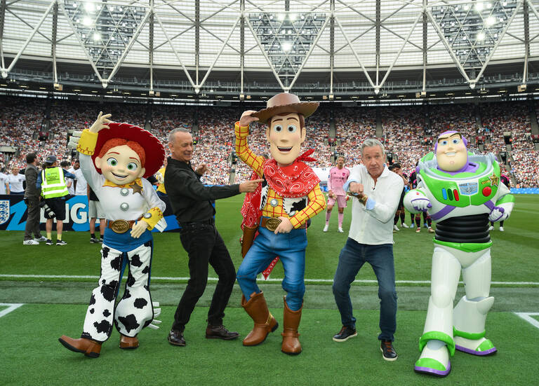 Disney collaborated with Soccer Aid, the world’s biggest charity football event, on a number of “Toy Story 5” activations this week.